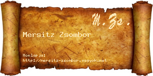 Mersitz Zsombor névjegykártya